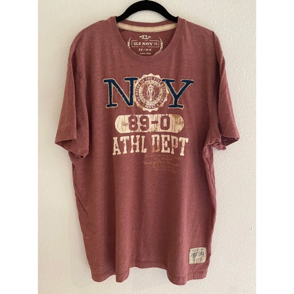 Old Navy Men's T-shirt Burgundy Size XL Athletic Dept. Of New York